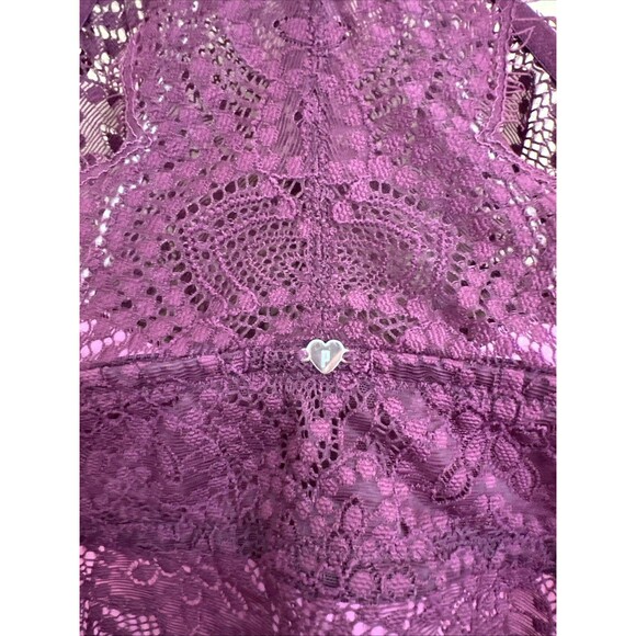 PINK Victoria's Secret Lace Bralette Womens Burgundy Size S D-DD Push Up - Picture 6 of 8
